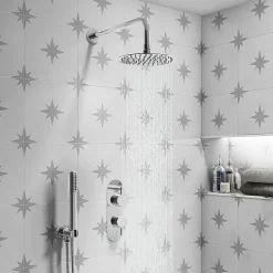 Cruze Bathroom Cruze Chrome Round Twin Concealed Shower Valve W. Diverter + Oval Backplate