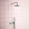 Cruze Bathroom Cruze Round Wall Mounted Thermostatic Shower Valve With Handset