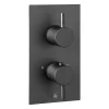 Just Taps Plu JTP Vos Matt Black Single Outlet Thermostatic Concealed Shower Valve With Designer Handles