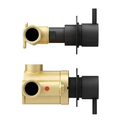 Arezzo Matt Black Concealed Individual Stop Tap + Thermostatic Control Shower Valve -Aqualisa Shop egaz36ab n d5