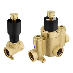 Arezzo Matt Black Concealed Individual Diverter + Thermostatic Control Shower Valve -Aqualisa Shop egaz39ab d2