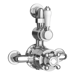 Trafalgar Twin Exposed Thermostatic Shower Pack (inc. Valve, Elbow + Fixed Shower Head) -Aqualisa Shop egly24pk1 d1