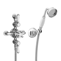 Trafalgar Triple Exposed Thermostatic Shower (inc. Valve, Elbow, Handset + Fixed Shower Head) -Aqualisa Shop egly25pk1 d1