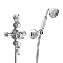 Chatsworth 1928 Triple Exposed Thermostatic Shower (inc. Valve, Elbow, Handset + Fixed Shower Head) -Aqualisa Shop egly25vpk1 detail1
