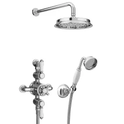 Chatsworth 1928 Triple Exposed Thermostatic Shower (inc. Valve, Elbow, Handset + Fixed Shower Head) -Aqualisa Shop egly25vpk1d3n