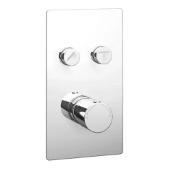 Cruze Bathroom Cruze Twin Modern Round Push-Button Shower Valve With 2 Outlets