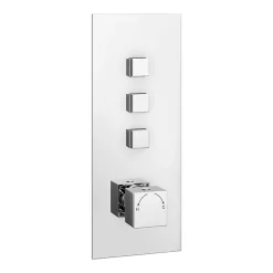 Milan Bathroom Milan Triple Modern Square Push-Button Shower Valve With 3 Outlets