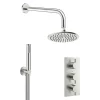 Crosswater MPRO Brushed Stainless Steel Effect 2 Outlet 3-Handle Shower Bundle -Aqualisa Shop gtlpro2000v l