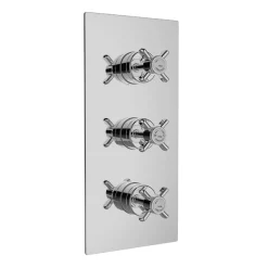 Heritage Bathroom Heritage - Dawlish Dual Control Recessed Valve With Twin Integral Stopcocks - Chrome