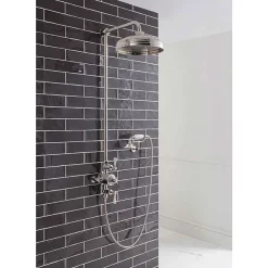 Crosswater - Belgravia Thermostatic Shower Valve With Fixed Head, Handset & Wall Cradle - Nickel -Aqualisa Shop hg cradlen d3