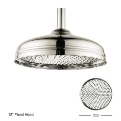 Crosswater - Belgravia Thermostatic Shower Valve With Fixed Head - Nickel