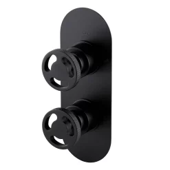 Arezzo Matt Black Industrial Style Shower System With Valve, Handset + Ceiling Mounted Head -Aqualisa Shop is5mbpkd1