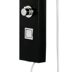 Victorian Plumbing Maverick Tower Shower Panel (Thermostatic) - Black -Aqualisa Shop maverickthermostaticshowerpanelblackbsp001d3
