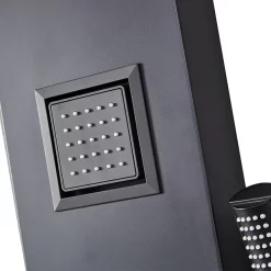 Milan Bathroom Milan Shower Tower Panel - Matt Black (Thermostatic) -Aqualisa Shop mb3bsp d3