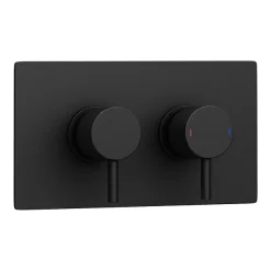 Arezzo Round Modern Twin Concealed Shower Valve With Diverter - Matt Black -Aqualisa Shop mbrdsvd n d1