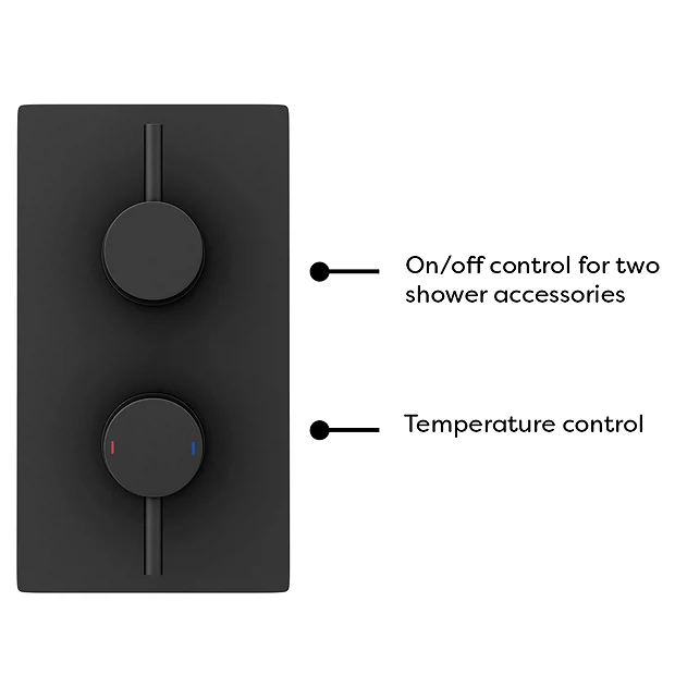 Arezzo Matt Black Round Thermostatic Shower Pack With Head + Handset 3 Arezzo Matt Black Round Thermostatic Shower Pack With Head + Handset