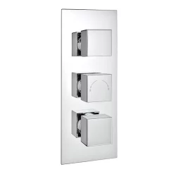 Milan Bathroom Milan Square Concealed Triple Shower Valve With Fixed Head & 4 Body Jets - Chrome -Aqualisa Shop milansquareconcealedtripleshowervalvewithfixedhead4bodyjetschromedetail1