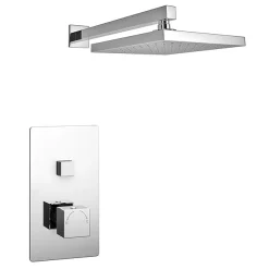 Milan Bathroom Milan Square Concealed Push-Button Valve + Rainfall Shower Head