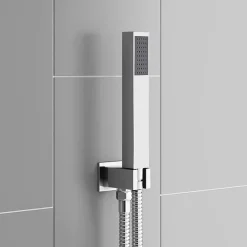 Milan Bathroom Milan Square Push-Button Shower Valve Pack With Handset + Rainfall Shower Head -Aqualisa Shop milpbpk2 d1