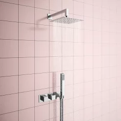 Milan Bathroom Milan Square Wall Mounted Thermostatic Shower Valve With Handset