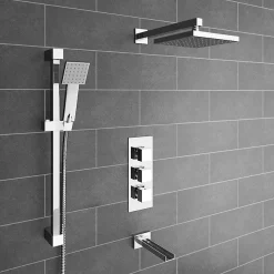 Milan Bathroom Milan Triple Square Concealed Thermostatic Shower Valve With Diverter - Chrome -Aqualisa Shop misvcd02 n d4