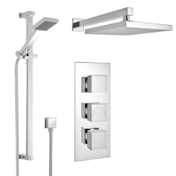 Milan Bathroom Milan Concealed Shower Valve With Slide Rail Kit + Wall Mounted Fixed Head -Aqualisa Shop mshwpk d1