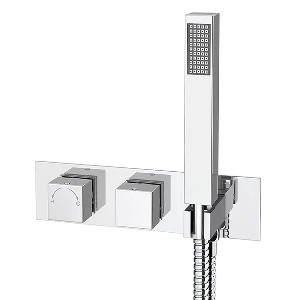 Milan Bathroom Milan Square Shower System (200mm Fixed Head, Handset + Integrated Parking Bracket) 7 Milan Bathroom Milan Square Shower System (200mm Fixed Head, Handset + Integrated Parking Bracket) - Image 5
