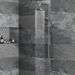 Monza­­ Bathroom Monza Modern Round Thermostatic Shower - Chrome -Aqualisa Shop mza002 n d1