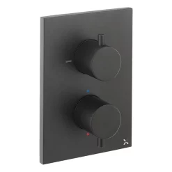 Crosswater - Matt Black MPRO Crossbox 2 Outlet (Bath/Shower Icons) Trim & Levers Finishing Kit
