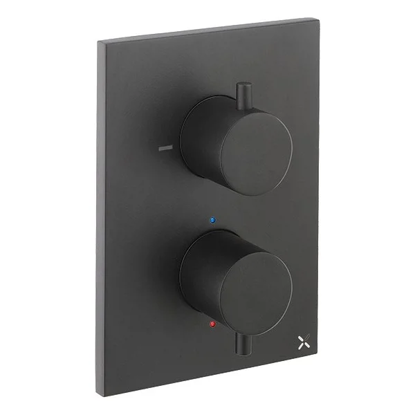 Crosswater - Matt Black MPRO Crossbox 2 Outlet (Bath/Shower Icons) Trim & Levers Finishing Kit 3 Crosswater - Matt Black MPRO Crossbox 2 Outlet (Bath/Shower Icons) Trim & Levers Finishing Kit