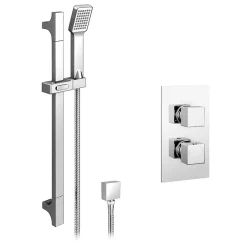 Monza­­ Bathroom Monza Square Twin Concealed Thermostatic Shower Valve + Slider Rail Kit