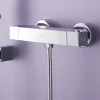 Bristan Quadrato Thermostatic Bar Shower Valve Inc. Rigid Riser + Fast Fit Kit