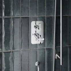Urlington Bathroom Burlington Riviera Chrome Art Deco 2 Outlet Thermostatic Concealed Shower Valve