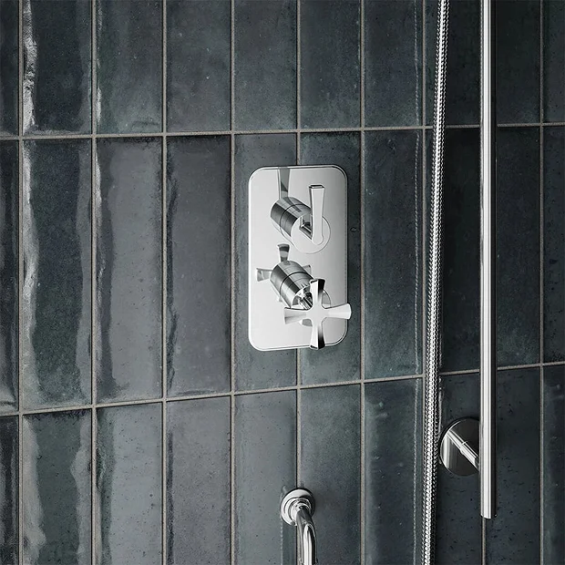 Urlington Bathroom Burlington Riviera Chrome Art Deco 2 Outlet Thermostatic Concealed Shower Valve 3 Urlington Bathroom Burlington Riviera Chrome Art Deco 2 Outlet Thermostatic Concealed Shower Valve