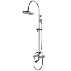 RAK Ceramic RAK Washington Art Deco Exposed Thermostatic Shower Column Valve With Bath Spout And Shower Kit