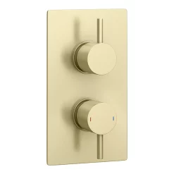 Arezzo Brushed Brass Round Thermostatic Shower Pack With Head + Handset -Aqualisa Shop rd4bbpk nw d1