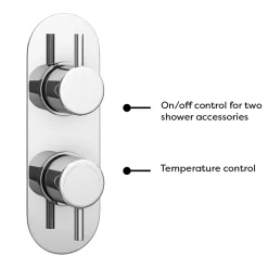 Cruze Bathroom Cruze Round Thermostatic Shower Pack With Head + Handset (Oval Backplate) Chrome -Aqualisa Shop rd4chpkrd3