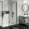 Arezzo Matt Black Round Thermostatic Shower Pack With Head + Handset (Oval Backplate)