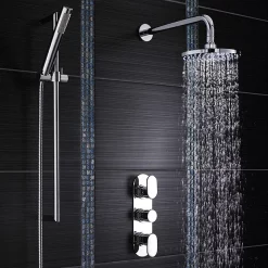 Hudson Reed Reign Triple Concealed Thermostatic Shower Valve With Diverter - Round Plate -Aqualisa Shop rei3417 detail2