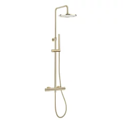 Crosswater Central Brushed Brass Height Adjustable Thermostatic Shower -Aqualisa Shop rm530wf d1