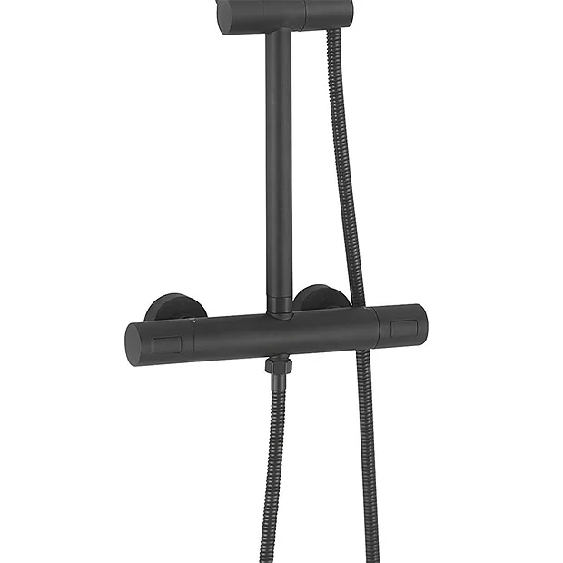 Crosswater Central Matt Black Height Adjustable Thermostatic Shower 3 Crosswater Central Matt Black Height Adjustable Thermostatic Shower