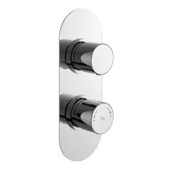 Hudson Reed Round Twin Concealed Thermostatic Shower Valve With Diverter