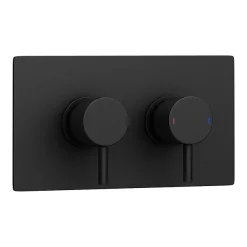 Arezzo Round Modern Twin Concealed Shower Valve - Matt Black -Aqualisa Shop rsv31blknewd3