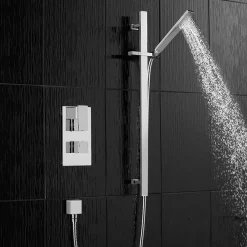 Victorian Plumbing Summit Twin Concealed Thermostatic Shower Valve - Chrome -Aqualisa Shop scttsv d3