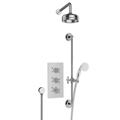 Heritage Bathroom Heritage - Dawlish Concealed Valve With 6" Fixed Head & Adjustable Riser - Chrome -Aqualisa Shop sdcdual03 n d1