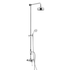 Heritage Bathroom Heritage Dawlish Exposed Shower With Premium Fixed Riser Kit & Diverter To Handset - Chrome