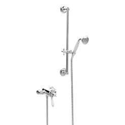 Heritage Bathroom Heritage Dawlish Exposed Shower With Premium Flexible Riser Kit - Chrome
