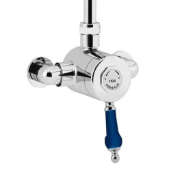 Heritage Bathroom Heritage Glastonbury Midnight Blue Exposed Shower With Premium Fixed Riser Kit -Aqualisa Shop sgrblsin01 d1