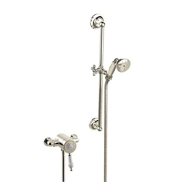 Heritage Bathroom Heritage Glastonbury Exposed Shower With Premium Flexible Riser Kit - Vintage Gold 4 Heritage Bathroom Heritage Glastonbury Exposed Shower With Premium Flexible Riser Kit - Vintage Gold - Image 2