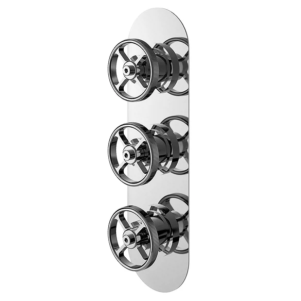 Hudson Reed Revolution Industrial Triple Concealed Thermostatic Shower Valve With Diverter 3 Hudson Reed Revolution Industrial Triple Concealed Thermostatic Shower Valve With Diverter